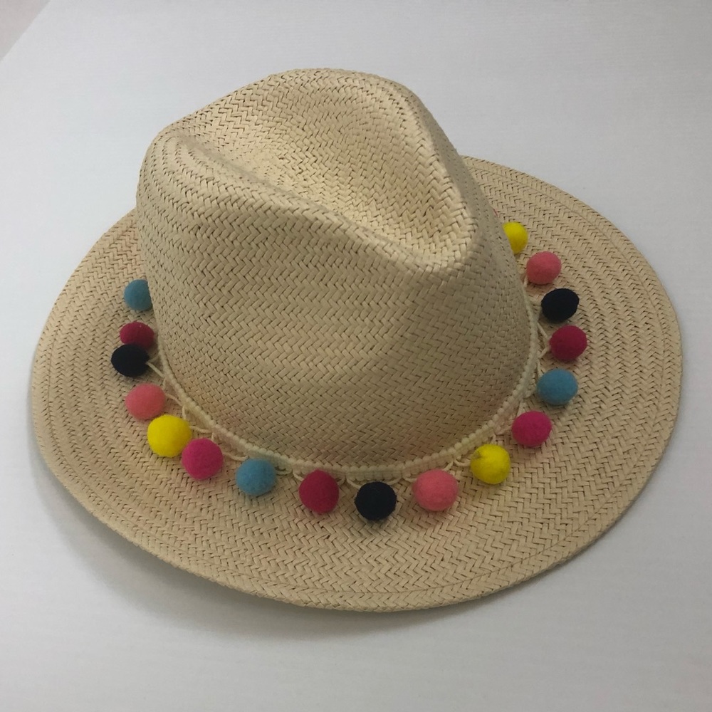 Shiraleah Sun Hat with Colorful Pom Poms
